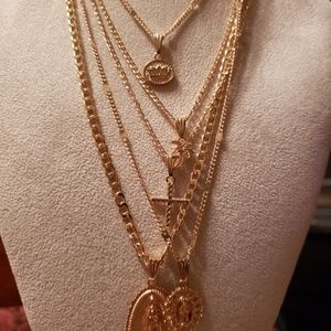 Jewelry - Women's Gold Multilayered Trendy Charm Necklace Jewelry - Women's Gold Multilayered Trendy Charm Necklace